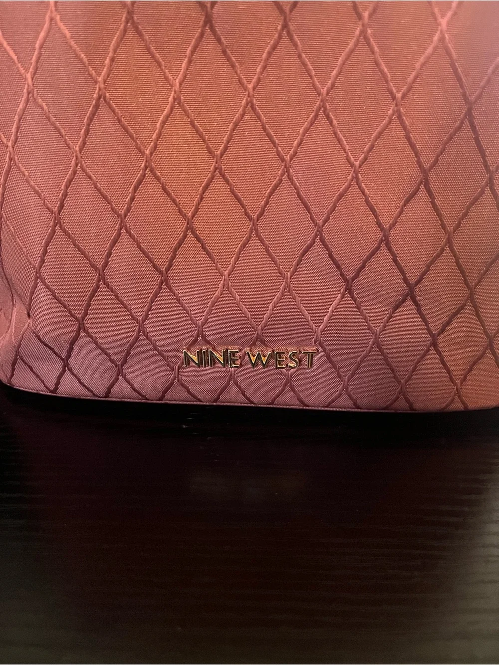 Nine West Quilted Chocolate Brown Cosmetic Travel Case